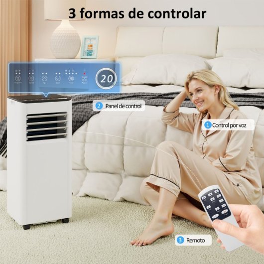 Homcom Aire Acondicionado Portátil 9000 Btu 4 En 1 Para 28 M² Blanco
