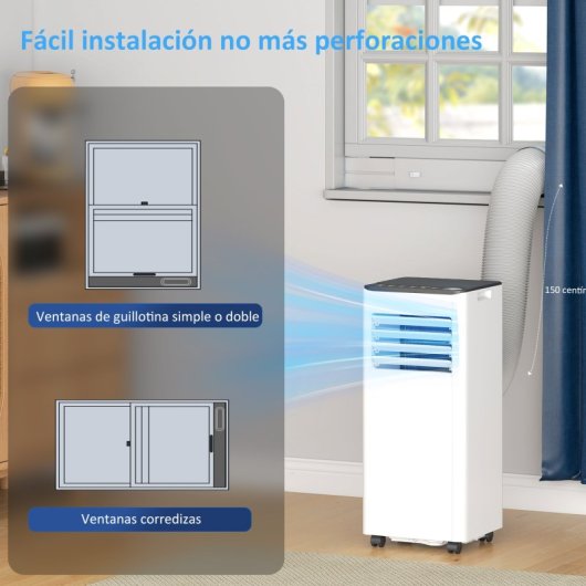 Homcom Aire Acondicionado Portátil 9000 Btu 4 En 1 Para 28 M² Blanco
