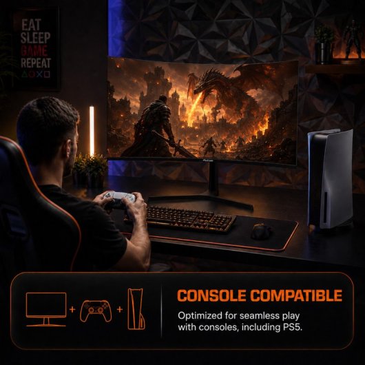 Monitor Gaming PcCom Elysium Pro 34″ Curvo Fast VA UltraWide QHD 180Hz Adaptive Sync Regulable en Altura