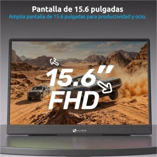 Monitor Portátil Alurin CoreVision Air IPS FHD, 15.6", Funda