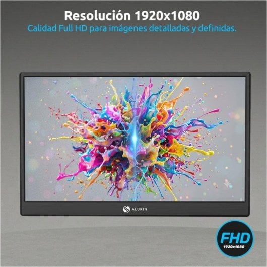 Monitor Portátil Alurin CoreVision Air IPS FHD, 15.6", Funda
