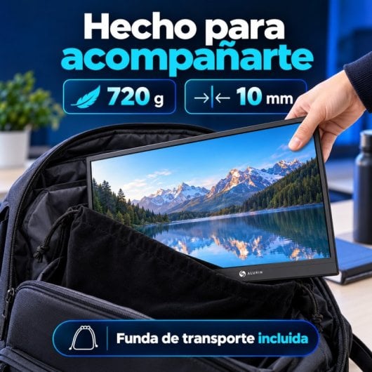 Écran PC Alurin CoreVision Air 15,6" Full HD IPS Portable USB-C HDMI Housse