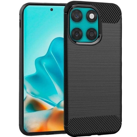Funda fur Handy Cool Stoßfeste Carbon-Optik TPU Schwarz fur Motorola Edge 60 Edge 60 Fusion