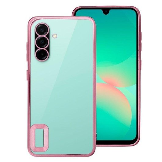 Funda para móvil Cool Carcasa COOL Borde Metalizado Transparente Rosa para Samsung Galaxy A26 5G y A17