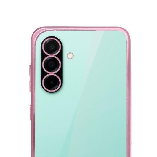 Funda para móvil Cool Carcasa COOL Borde Metalizado Transparente Rosa para Samsung Galaxy A26 5G y A17