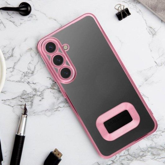 Funda para móvil Cool Carcasa COOL Borde Metalizado Transparente Rosa para Samsung Galaxy A26 5G y A17