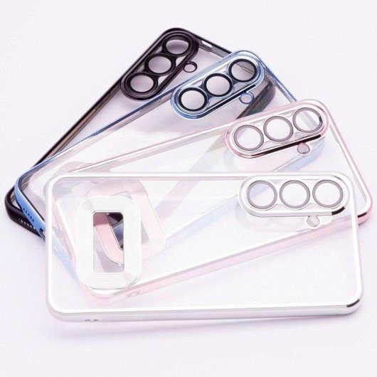 Funda para móvil Cool Carcasa COOL Borde Metalizado Transparente Rosa para Samsung Galaxy A26 5G y A17