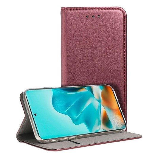 Funda para móvel Cool Flip Cover Livro Polipiel Burgundy para Motorola Edge 60 Fusion