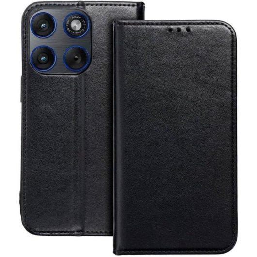 Funda para telemovel Cool Flip Cover Capa Livro Couro sintetico Preto 360 graus para Motorola Edge 70