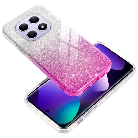 Capa para telemóvel Cool Glitter Bicolor Silicone Flexível Moda para Xiaomi REDMI Note 15 5G / POCO M8 5G