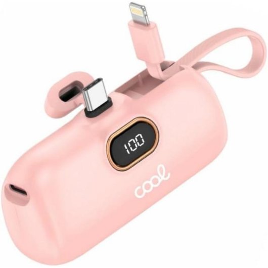 Batterie externe Cool Capsule Rose 5000 mAh LED écran digital