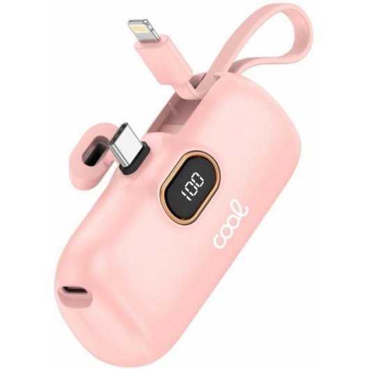 Batterie externe Cool Capsule Rose 5000 mAh LED écran digital
