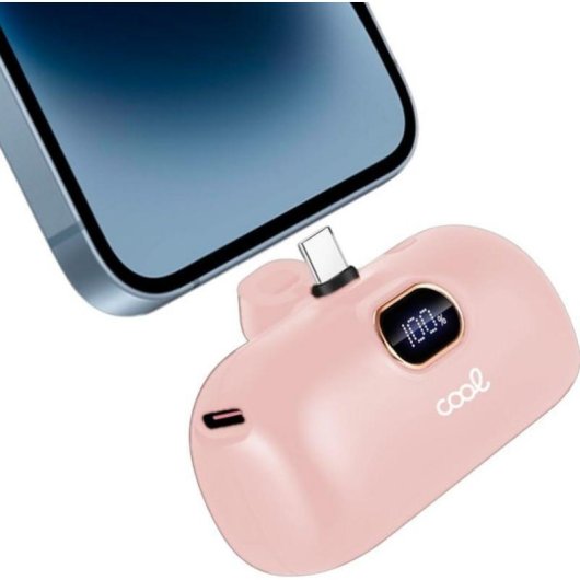 Batterie externe Cool Capsule Rose 5000 mAh LED écran digital