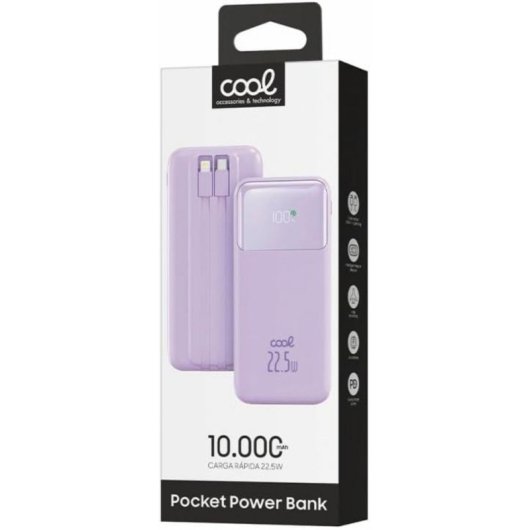 Batterie externe Cool Pocket 10000 mAh 22.5W Violet Charge rapide