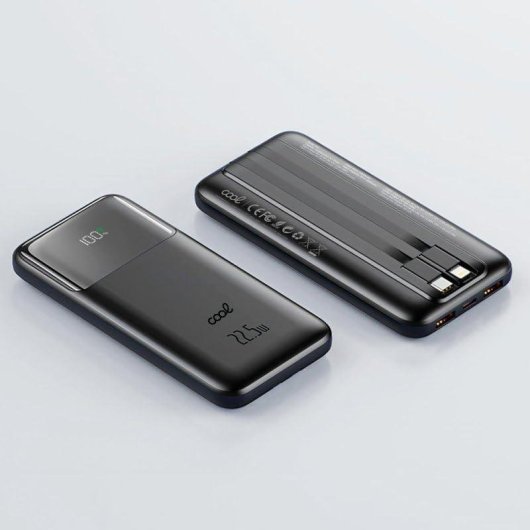 Powerbank Cool Pocket 10000 mAh 22.5W Schwarz LED-Anzeige