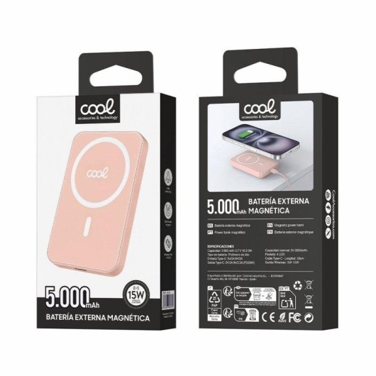 Batería Externa Cool Magnética Qi 5000 mAh