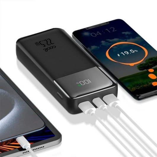 Powerbank Cool 30000 mAh 22.5W Type-C Lightning Schwarz