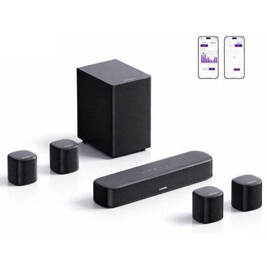 Ultimea Barra de Sonido 7.1ch 330W con Subwoofer 5.25", 4 Altavoces Surround, Bluetooth