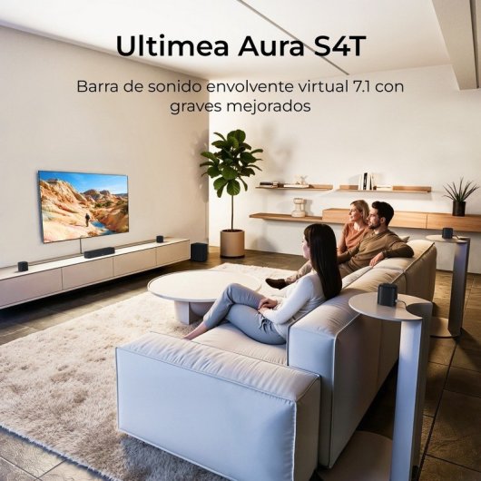 Ultimea Barra de Sonido 7.1ch 330W con Subwoofer 5.25", 4 Altavoces Surround, Bluetooth