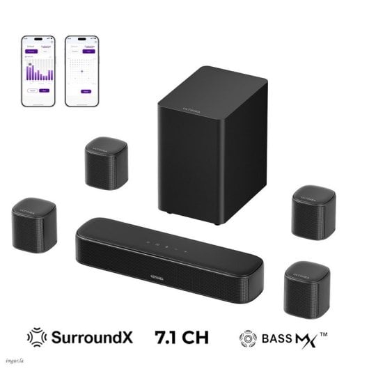 Ultimea Aura S4T Barra de Sonido 7.1ch con Subwoofer, 4 Altavoces, VocalMatrix, Bluetooth