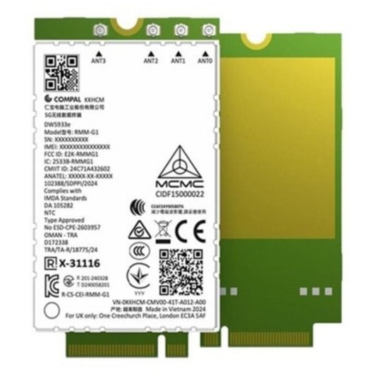 Tarjeta de Red Dell DW5933E PCI Express 5G 4670 Mbit/s M.2 3052