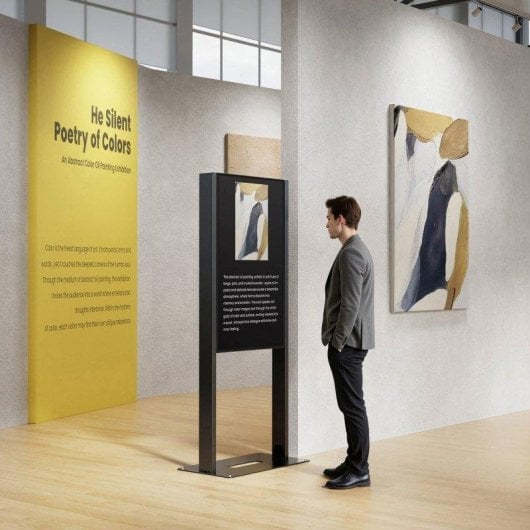 Kimex 030-3049K1 Soporte TV Escaparate Suelo 49" VESA 200x200 a 600x400 Máx 50 kg