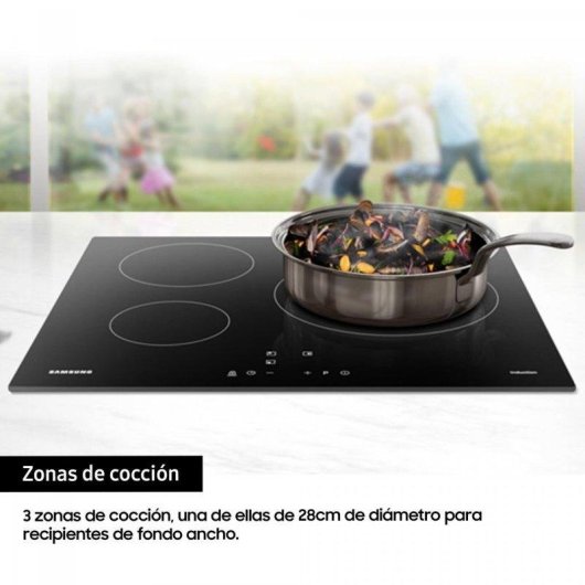 Placa de Inducción Samsung NZ63M3707AK 7200 W 59 cm 3 Zonas de Cocción