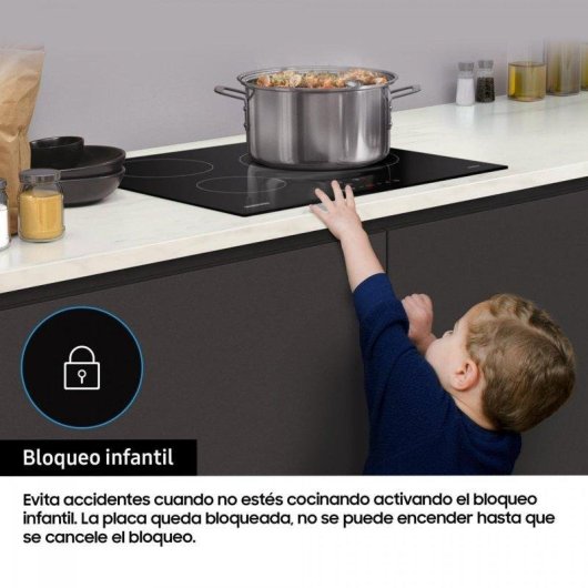 Placa de Inducción Samsung NZ63M3707AK 7200 W 59 cm 3 Zonas de Cocción