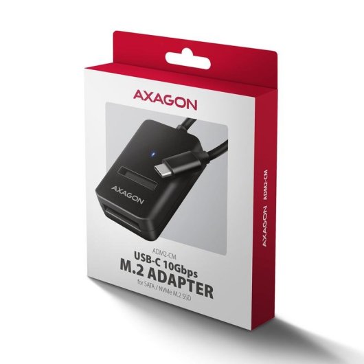 Caixa Externa Axagon ADM2-CM M.2 Plástico Preto USB Type-C 10 Gbit/s
