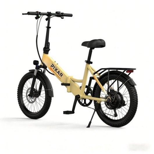 Bicicleta Elétrica Pixar Rusher 250w 48v 12.8ah 20x3 Amarela Freio Disco