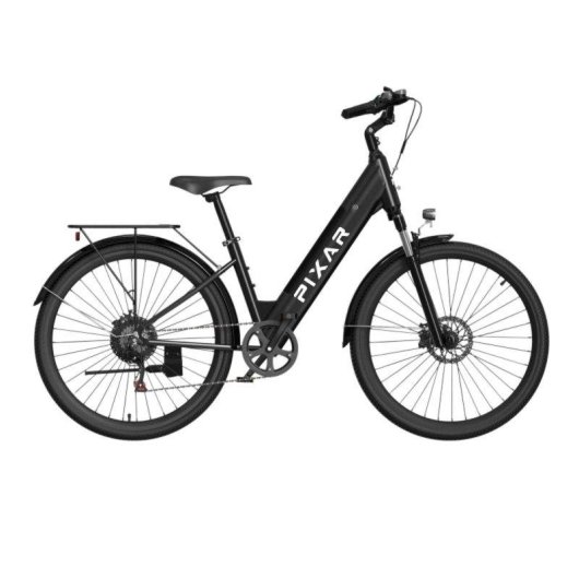 Bicicleta Elétrica Pixar Cruiser 250W 36V 12.8Ah 27.5x2 travões disco preta