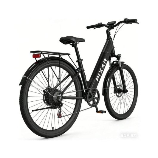 Bicicleta Elétrica Pixar Cruiser 250W 36V 12.8Ah 27.5x2 travões disco preta