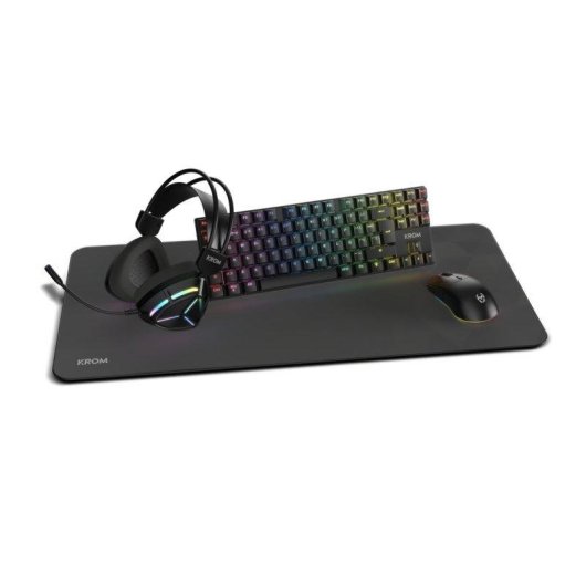 Tastatur Krom Klass 4-in-1 Set Mechanisch TKL RGB Schwarz mit Maus, Headset und Mauspad