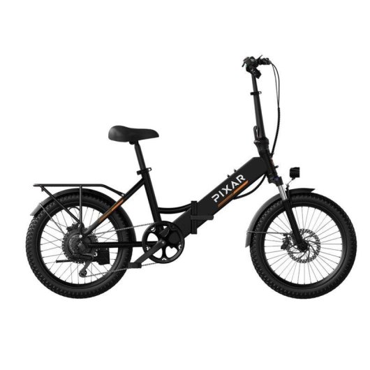 Bicicleta Elétrica Pixar Rusher 250w 48v 12.8ah 20x3 Preta Freio Disco