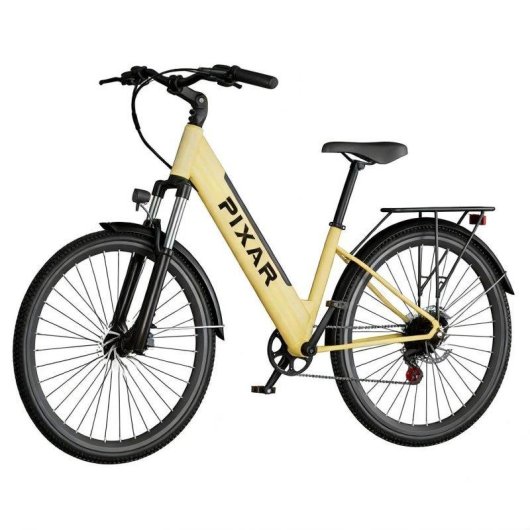 Bicicleta Elétrica Pixar Cruiser 250w 36v 12.8ah 27.5x2 Travões Disco Amarelo