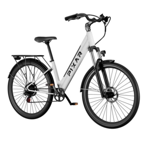 Bicicleta Elétrica Pixar Cruiser 250W 36V 12.8Ah 27.5x2 Travões Disco Branco