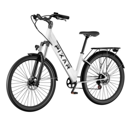 Bicicleta Elétrica Pixar Cruiser 250W 36V 12.8Ah 27.5x2 Travões Disco Branco