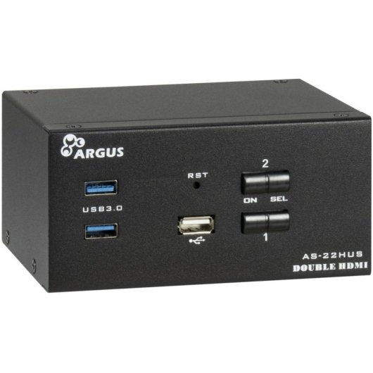 KVM Switch Intertech AS-22HUS 2 Ports HDMI 4K USB Schwarz