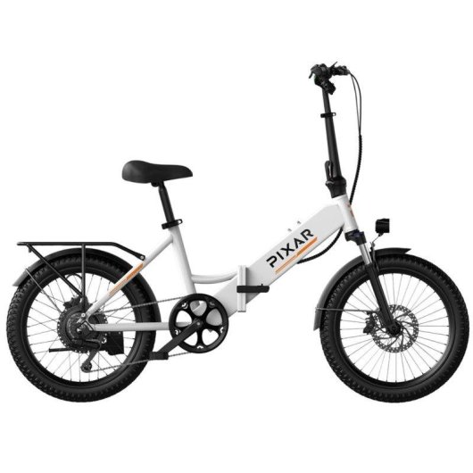 Bicicleta Elétrica Pixar Rusher 250w 48v 12.8ah 20x3 Branca Freio Disco