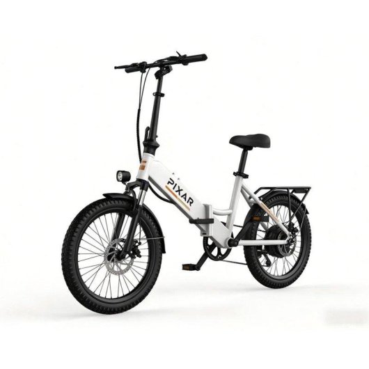 Bicicleta Elétrica Pixar Rusher 250w 48v 12.8ah 20x3 Branca Freio Disco