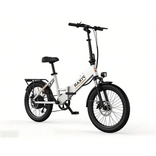 Bicicleta Elétrica Pixar Rusher 250w 48v 12.8ah 20x3 Branca Freio Disco