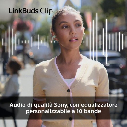 Auriculares Sony LinkBuds Clip sem fios Bluetooth 5.3 desporto chamadas verde
