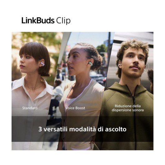 Auriculares Sony LinkBuds Clip sem fios Bluetooth 5.3 desporto chamadas verde