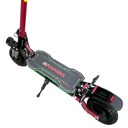 Patinete eléctrico Emanba X6 Pro 2400W Autonomía 70km Ruedas 10" Suspensión LED Rojo