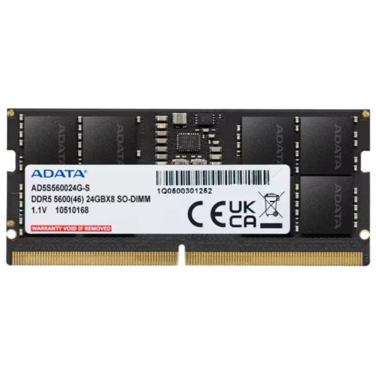 Memoria RAM Adata AD5S560024G-S 24GB 1x24GB DDR5 5600MHz CL46 Negro SO-DIMM