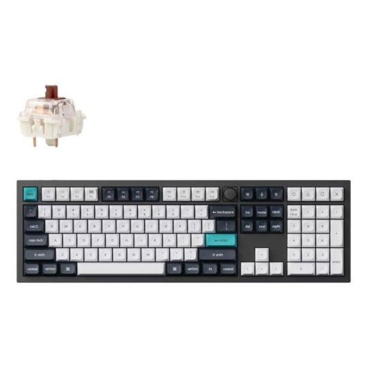 Teclado Keychron Q6 Max 100% Wireless Gateron Jupiter Brown QWERTY PT RGB