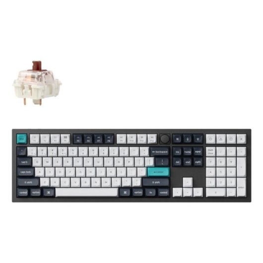 Teclado Keychron Q6 Max 100% Wireless Gateron Jupiter Brown QWERTY PT RGB