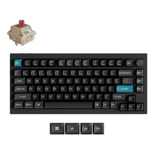 Teclado Keychron Q1 Ultra 75% com switches Silk POM Red Linear e RGB