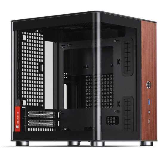 Case PC Jonsbo Tk-0 Nero Mini-ITX Pannelli Noce Gestione Cavi