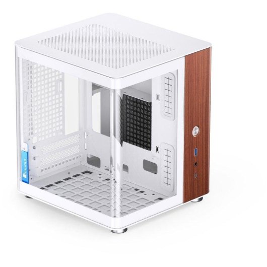 Case Jonsbo Tk-0 Bianco Mini-ITX Legno Noce Gestione Cavi